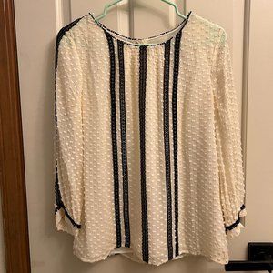 J. Crew Ivory Swiss Dot Blouse
